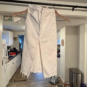 Stradivarius Cream Denim Skirt